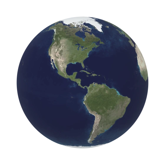 Earth showing the Americas, with recognizable continents.